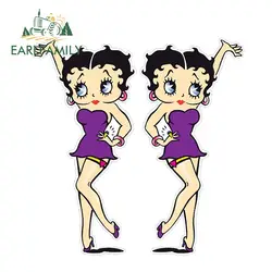 EARLFAMILY 13 см X 12,8 см Betty Boop развевающиеся стикеры набор искусственная кожа для автостайлинга наклейки графическое декоративное окно