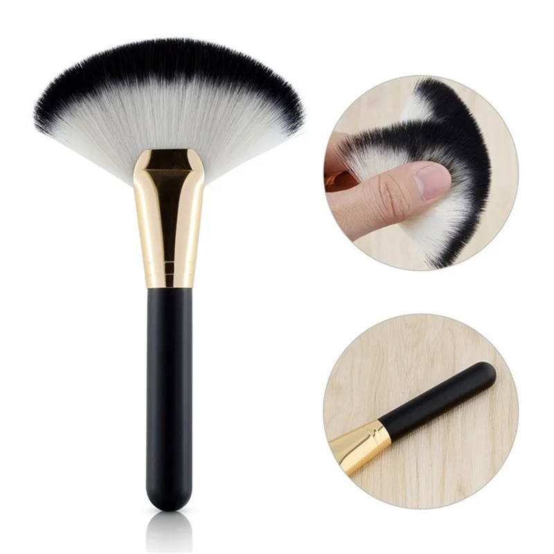 

HAICAR 1PC Professional Fan Shape Powder Concealer Mix Marker Highlighting Makeup Brush Nail Art brush for makeup Dec3