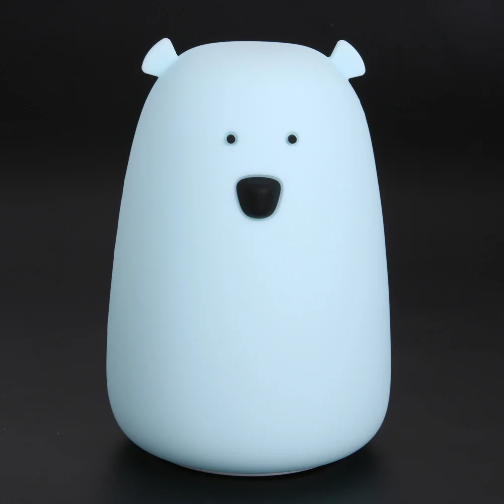 Colorful Bear Silicone LED Night Light USB Rechargeable Touch Sensor