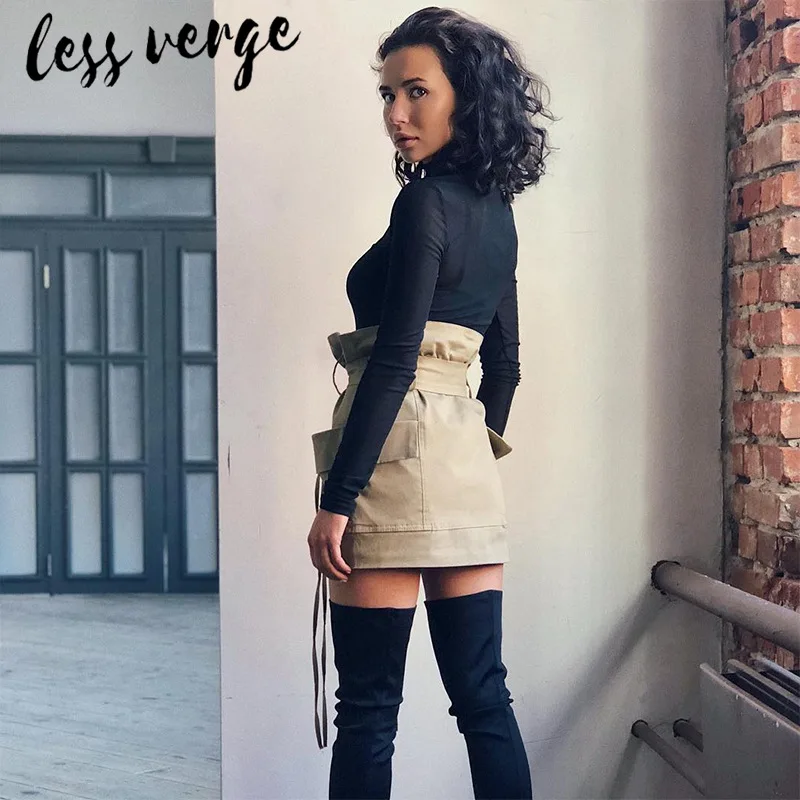 Lessverge гофрированная Повседневная офисная юбка с высокой талией женские офисные