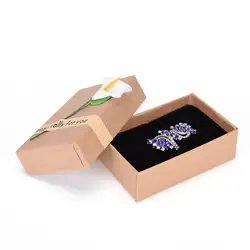 Коробка серьги, браслет, кольцо ожерелье крафт-бумаги квадратный Ювелирные наборы Дисплей коробка цветок случае коробки 1 шт. украшения