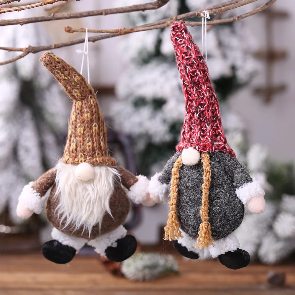 Angel Boy Girl Elf Santa Clause Plush Doll Christmas Tree Decor Hanging Pendant Ornament Christmas Decoration for Home Xmas