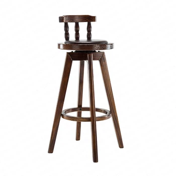 

American Bar Table and Chair Combination Retro High Stool Table Combination Coffee Shop Solid Wood Table Leisure Bar Stool