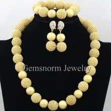 Золотые бусы комплект с ожерельем для вечеринки нигерийские Свадебные бусы комплект ювелирных изделий Африканские свадебные бусы комплект ювелирных изделий WB728