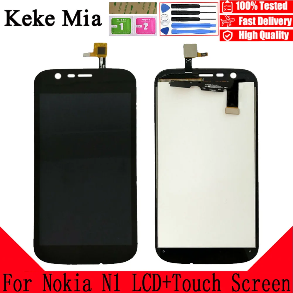 

Keke Mia 4.5" 100% New Original For Nokia N1 CellPhone LCD Display+Touch Screen Digitizer Assembly Replacement Glass +Free Tools