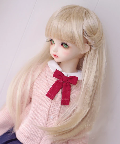 

BJD doll wigs ligth golden Imitation mohair wigs for 1/3 1/4 1/8 BJD DD SD MSD doll long straight hair wigs doll accessories