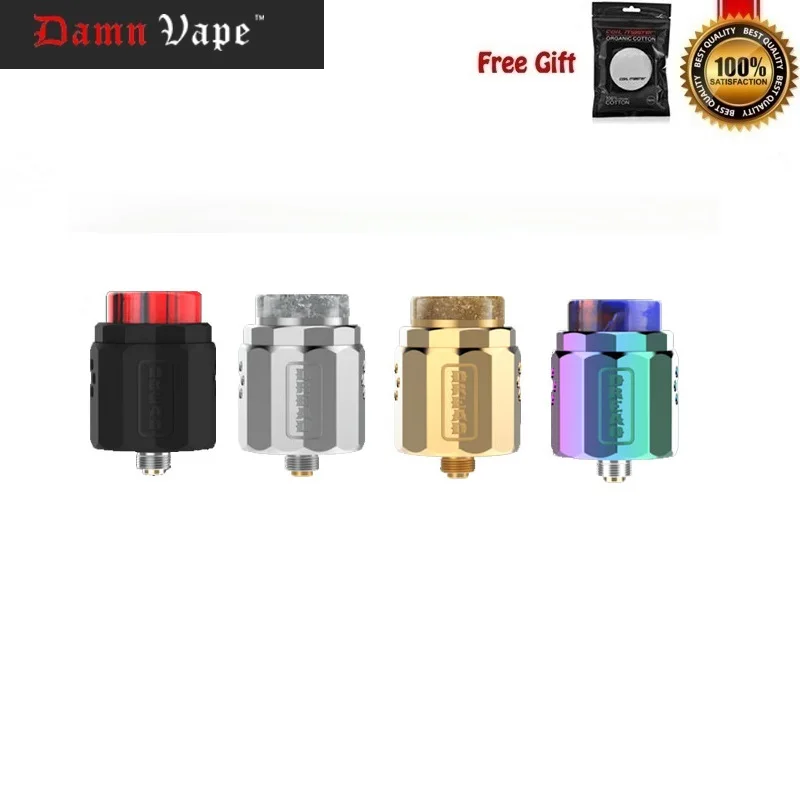 

Original DamnVape Fresia BF RDA Tank 24mm Vape Atomizer Rebuildable 810 Resin Drip Tip With New Lolly Coil Vaper Vaporizer