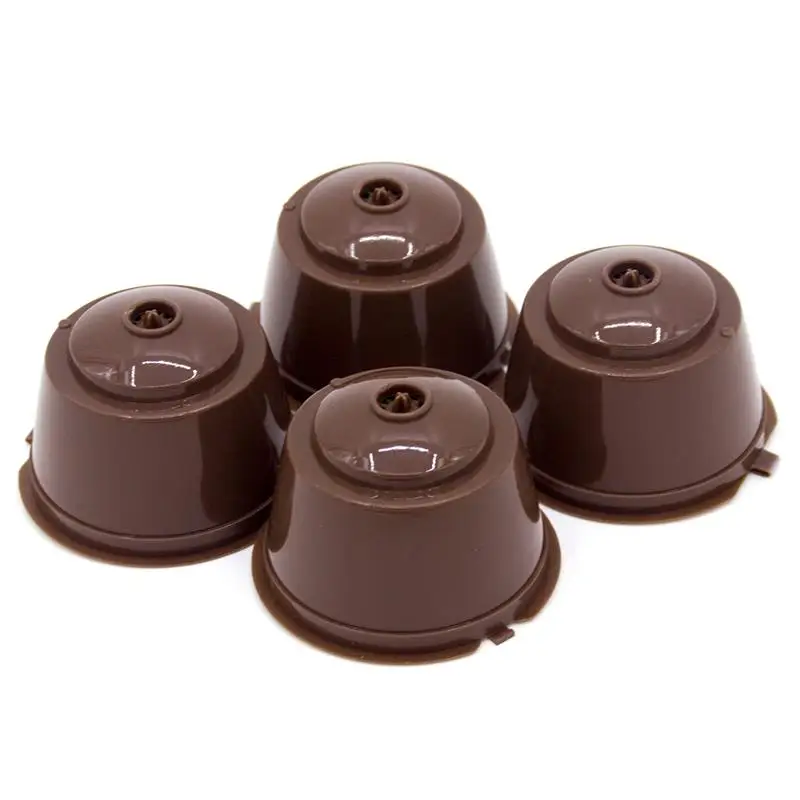 4 шт./упак. многоразовые Кофе фильтра капсулы многоразовая чашка для Кофе фильтры корзины под мягкий вкус симпатичный Декор для дома аксессуары - Цвет: Brown