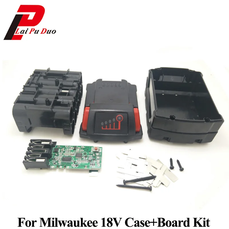 

M18 Li-ion Battery Plastic Case with Charging Protection Circuit For Milwaukee 18V M18 48-11-1815 9.0Ah PCB Board Kit