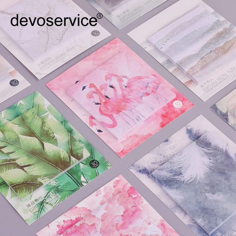 

1Pc Charming Landscape Series Memo Pad Sticky Notes Bookmark Point Sticker Paper office School Supplies Writing Pads Notebooks