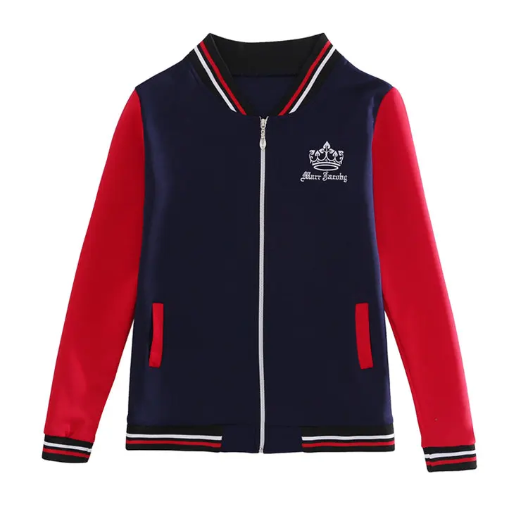 2019 Women's Patchwork Jacket Coat Female Basic Jackets Autumn Long Sleeve Baseball Jackets Plus Size Embroidery Chaquetas Mujer (10)