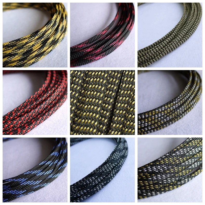 

15meter Cable Sleeves 6mm Encryption PET Snakeskin mesh 3 Wire Protecting Cable Sleeve wire mesh nylon shock for cable sets