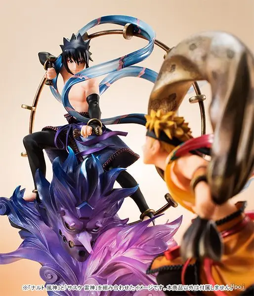 

Japan Anime Action Figure NARUTO Uzumaki Naruto Uchiha Sasuke Wind Ver Model 18cm PVC Fighting Gift Doll 2019 New figurine
