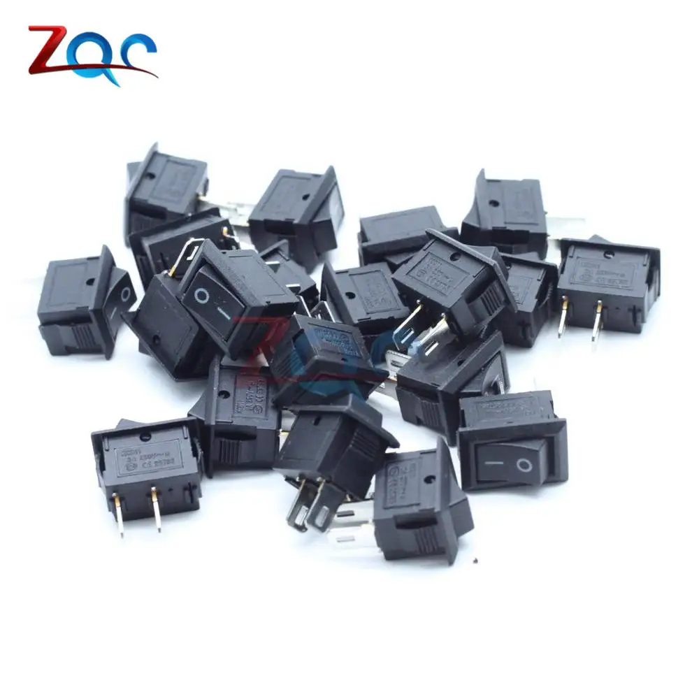 Кнопочный переключатель 10x15 мм SPST 2Pin 3A 250V KCD11 10 шт. кнопочный * 15 черный красный и