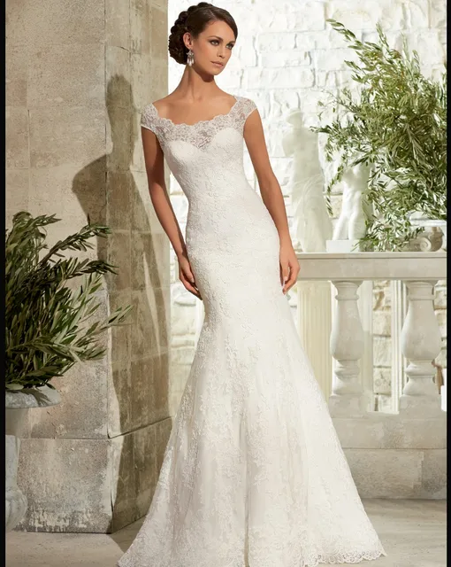 Newest Cap Sleeve Lace Wedding Dress Y Mermaid Scoop Neck Newest Cap Sleeve Lace Wedding Dress Y Mermaid Scoop Neck Gown 2016 Hot Bridal