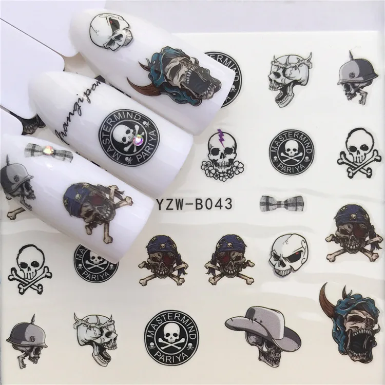 1 Pcs Skull Halloween Plant Stainless Steel Nail Stamping Plates Flowers Nail Art DIY Nail Image Plate Stencil Accessories Tool