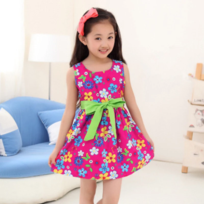 New Fashion Girl's Dress Children Clothes Cute Appliques Kids Clothing ...