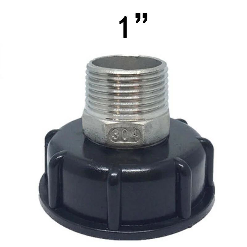 

60mm thick thread Tank Adapter Black Hose Replacement Part 1/2" 3/4" 1" Plastic For IBC containers Drain Tap S60x6