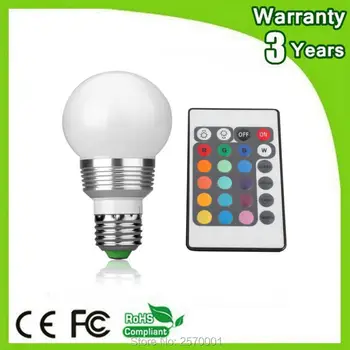 

(10PCS/Lot) Epistar Chip 3 Years Warranty CE RoHS 5W Remote LED Bulb RGB Color Change Spotlight Spot Lights