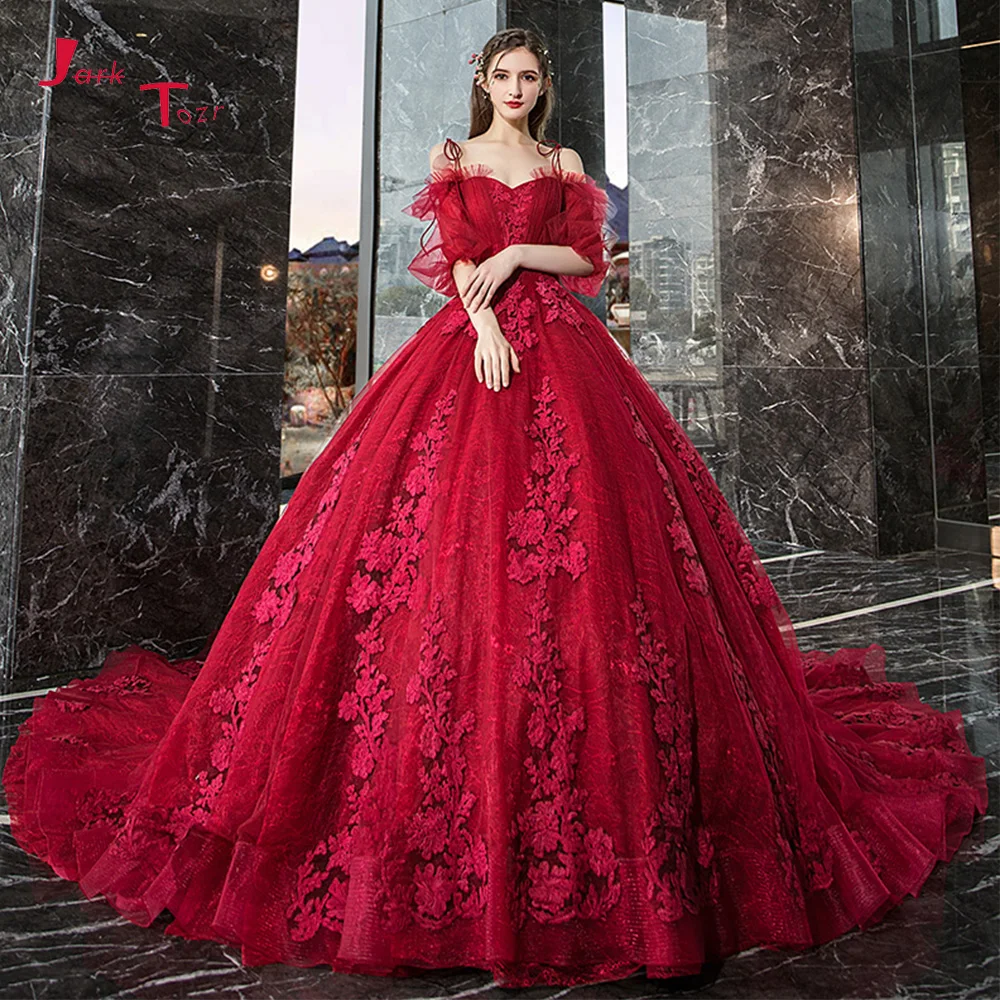 Vestido De Noiva Princesa 2019 индивидуальный заказ Половина рукава Плиссированные Кружева