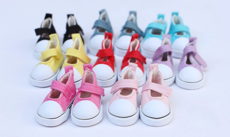 5cm Canvas Shoes For BJD Doll Fashion Mini Shoes Doll Shoes for Russian DIY handmade doll Doll Accessories (11)