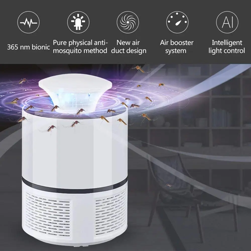Electric Mosquito Killer Lamp Fly Trap Killer Insect Trap LED Night light Mosquito Zapper Pest Killing Lamp USB Powered Mosquitoes Fly Catcher Bug Killer for Indoor Outdoor Patio Yard (1)