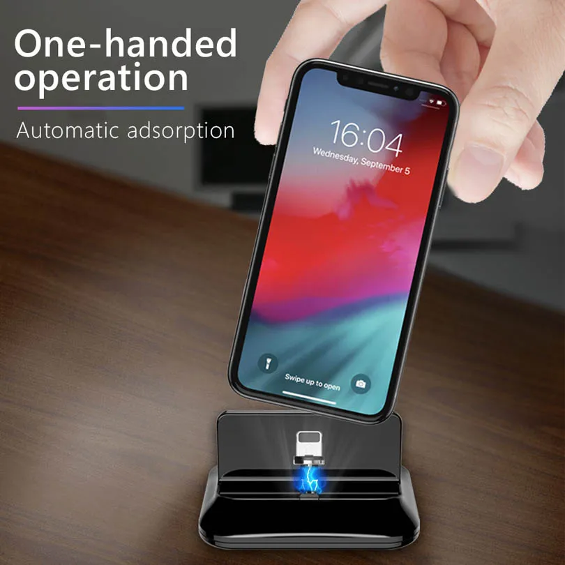

Magnetic Charger Dock Holder For Iphone X XR XS Max 7 8 Plus Samsung xiaomi charging stand Dock Station For Apple huawei Type-c