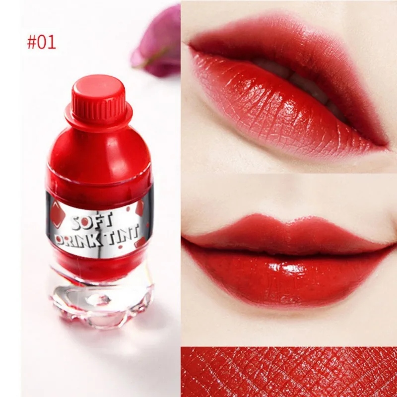 

Hot 1 Pcs Beverage Shape Fruity Dye Lips Fizzy Soda Lips Permanent Moisturizing Long Lasting Honey Lip Gloss Lipstick NEW