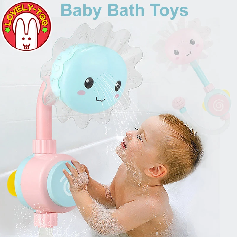 Baby Bath Toy Bathtub Showers Bathing spouts Suckers Folding Spray