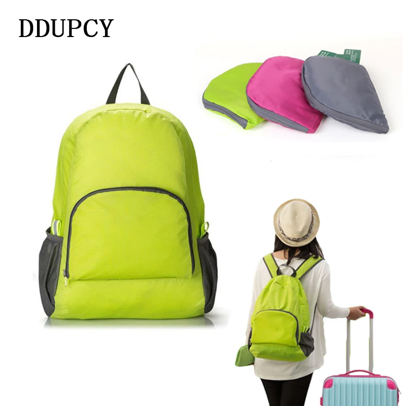 

2018 Portable Fashion Travel Backpacks Zipper Soild Nylon Backpack Traveling Women Men Shoulder Bags Folding Bag