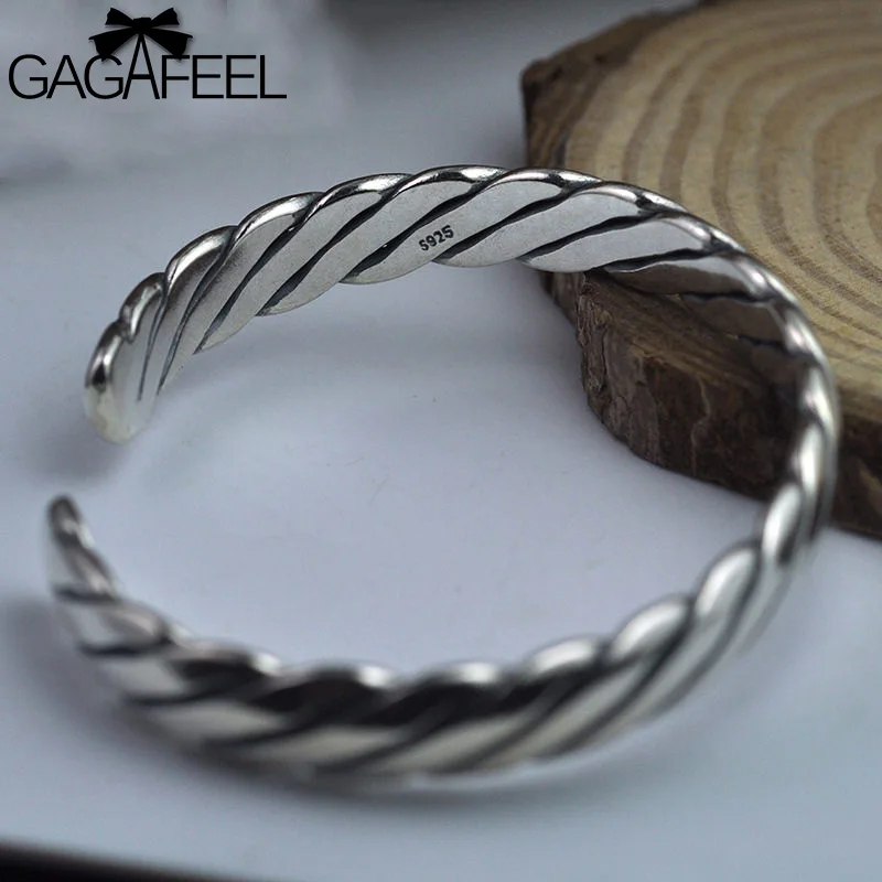 

Gagafeel 925 Sterling Silver Weaving Bracelets for Women 2018 Thai Silver Handmade Thin Charm Chain Bracelets Valentine's Gifts
