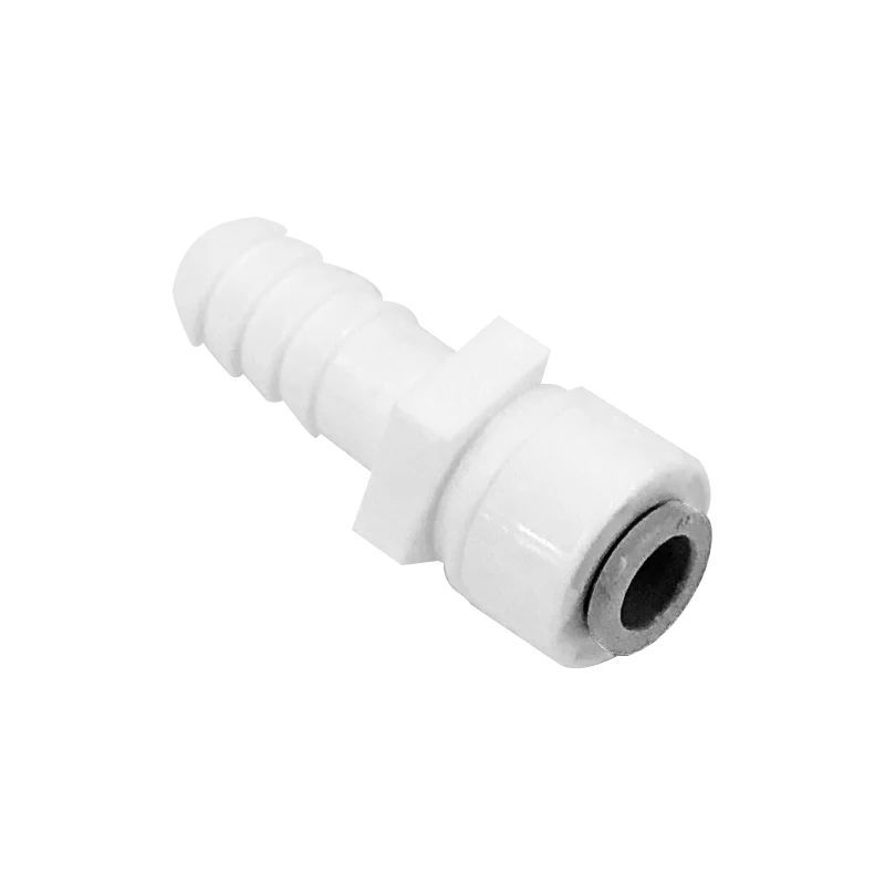 

10mm Barbed - 1/4'' OD Tube RO Water Quick Connector Reducing Straight Tight Junction Double Sealing PE Pipe Fitting