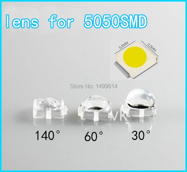 5 Lenti Per LED SMD 5050 - Angolo 30&deg;, 60&deg;, 140&deg; (Scelta Angolo)