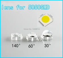 LED lens for 0.5W 5050SMD 30 60 140 degree high quality 7.6*7.6mm convex optical lens Reflector Collimator free shipping