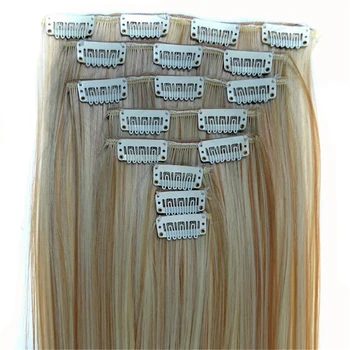 

Feibin Clip In Hair Extensions Synthetic Hair 22inch 55cm Long Straight Hairpiece Heat Resistant c46