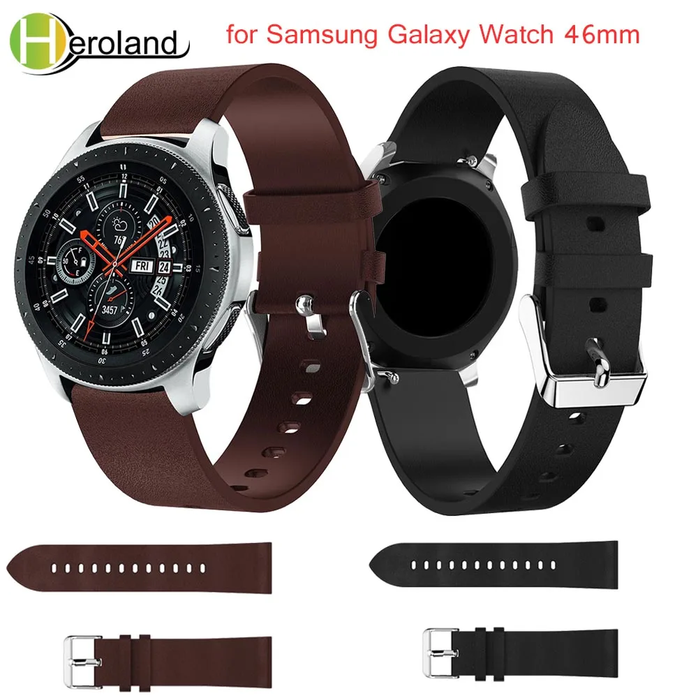 Черный 22 мм сменный роскошный кожаный ремешок для Samsung Galaxy Watch 46 часов Huami 2S часы Gear