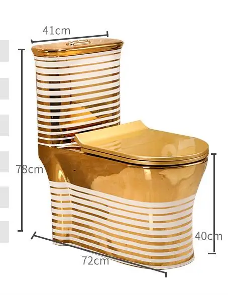 Креативные личностные золотые сифоны для туалета, устойчивые к запаху в европейском стиле для туалета, сидения для туалета для взрослых, черный с золотым унитазом - Цвет: design 3