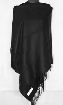 

High Fashion Black Female Faux Cashmere Pashmina hijab Autumn Winter New Cape Chal Women Long Tassel Scarf Shawl Tippet C-031