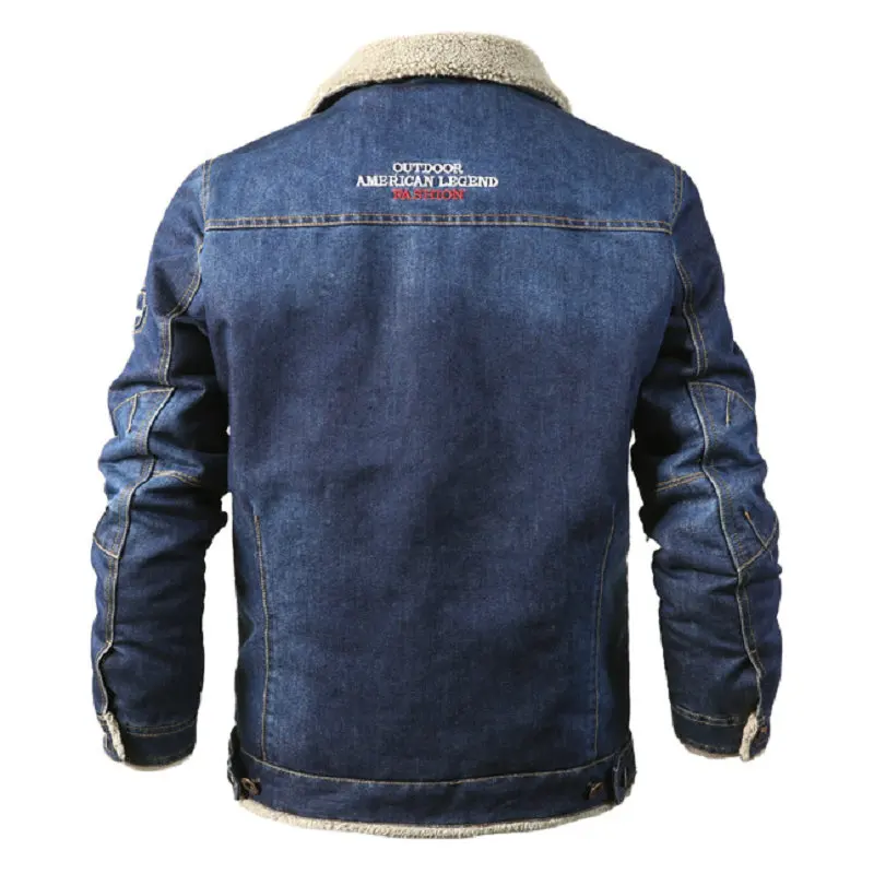 Günstig VOLGINS Marke Denim Herren Jacke Herbst Winter Military Jeans Jacke Männer Dicke Warme Bomber Armee Herren Jacken Mäntel