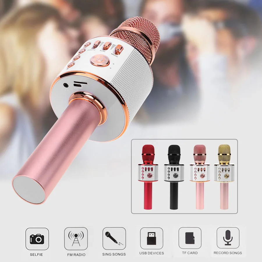 Wireless Bluetooth Microphone Portable Mini Handheld Home KTV Mic For