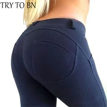 TRY TO BN Women Clothing Low Waist Leggings High Quality Sexy Hip Push Up Pants Fitness Leggins