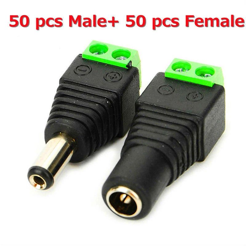 aanplakbiljet Fauteuil Normaal gesproken 50 Pairs 12v Male+female 2.1x5.5mm Dc Power Jack Plug Adapter Connector For  Cctv - Connectors - AliExpress