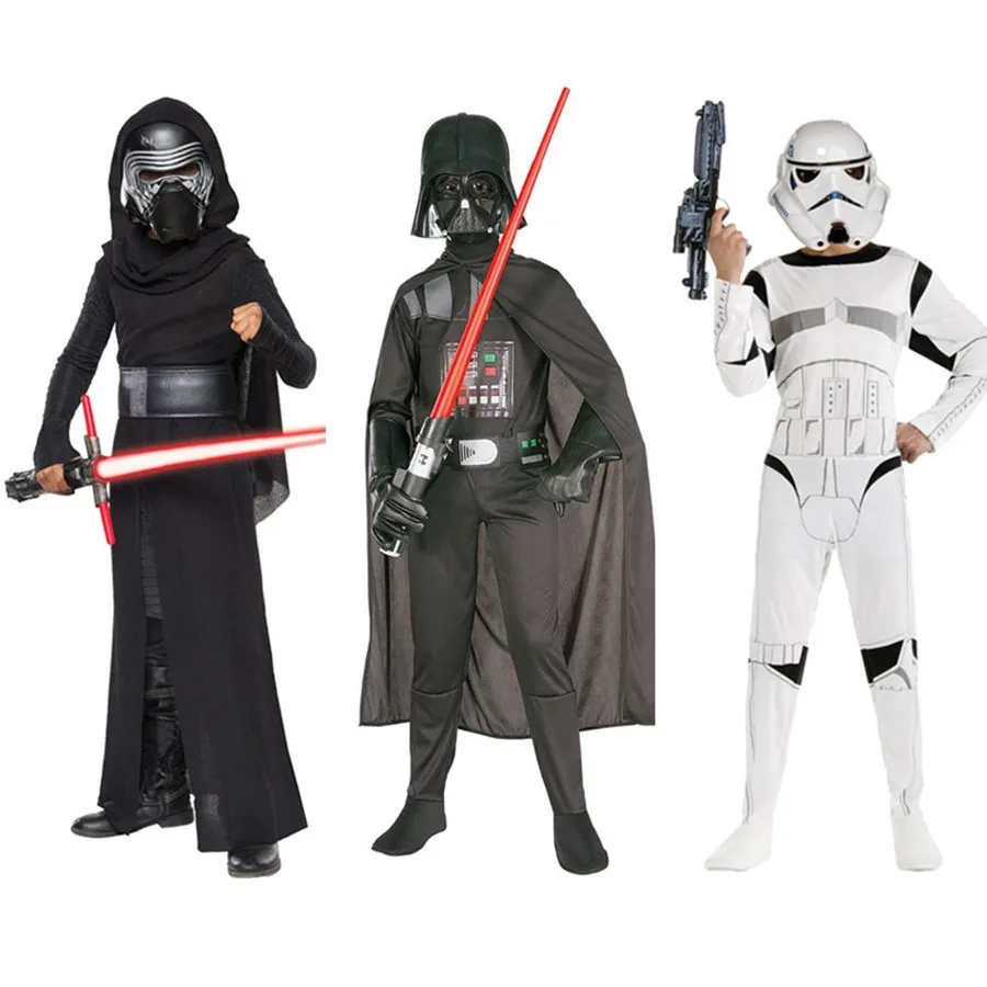 

2018 Deluxe Child Movie Star Wars The Force Awakens Villain Character Darth Vader Chrldren Clothes Halloween Cosplay Costumes