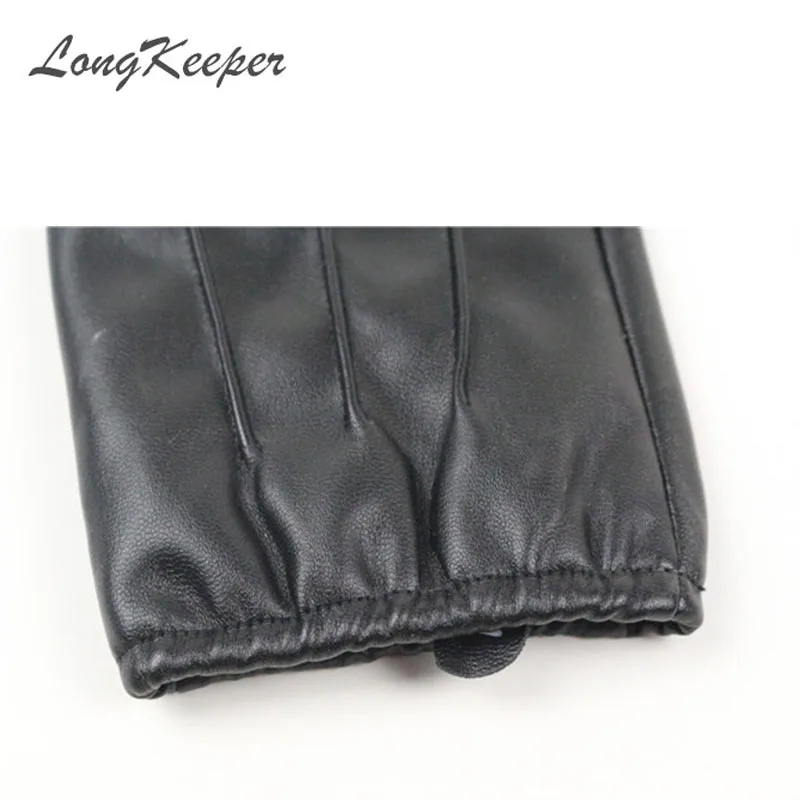 Women's Full Finger Gloves Female PU Leather Driving Fashion Solid Winter Thick Warm For Men G243