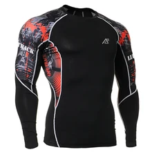 Muscle Men 3D Prints Compression Shirts T-shirt Long Sleeves Clothing Fitness Quick-Drying Breathable T-Shirts Base Layer Weight