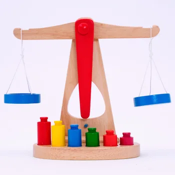 

Montessori Wooden Rainbow Seesaw Balance Scale Board Balancing Game Kids Early Education Toys Children