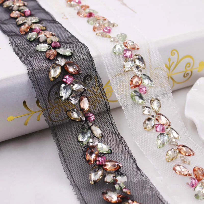 

10 yards 3CM wide acrylic rhinestone handmade lace DIY handmade wedding high-end clothing accessories bags shoes decoration