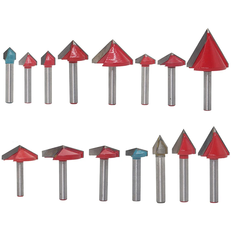 

6Mm V Bit,Cnc Solid Carbide End Mill,Tungsten Steel Woodworking Milling Cutter,3D Wood Mdf Router Bit,60 90 120 150 Degrees