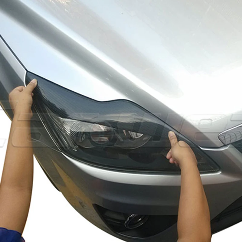 

Carbon Fiber Front Headlight Cover Eyelid Eyebrow For Ford Focus 2009-2011