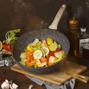 

Stone layer frying pan non-stick pot 30cm gas stove cooking cooker pot multi-functional non-stick cookware deep frying pan
